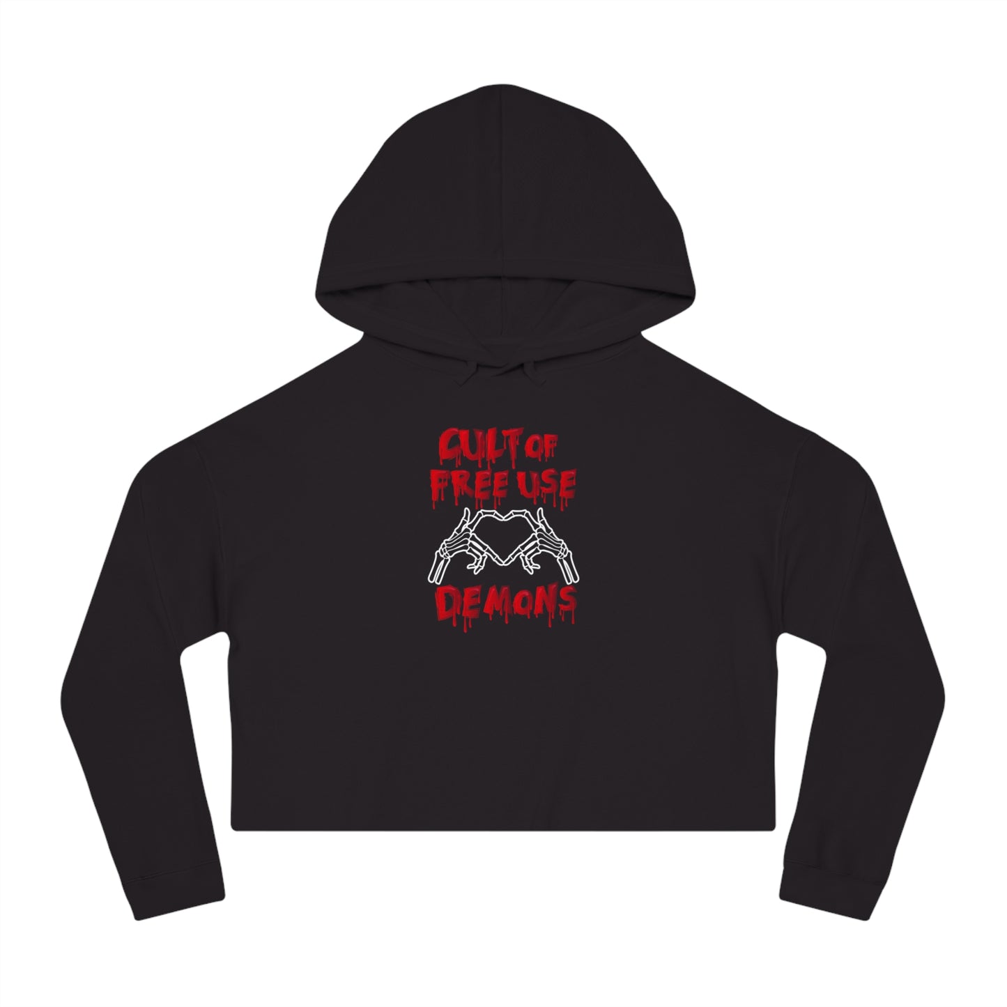 Women’s Cropped Hooded Sweatshirt for Free Use Demons