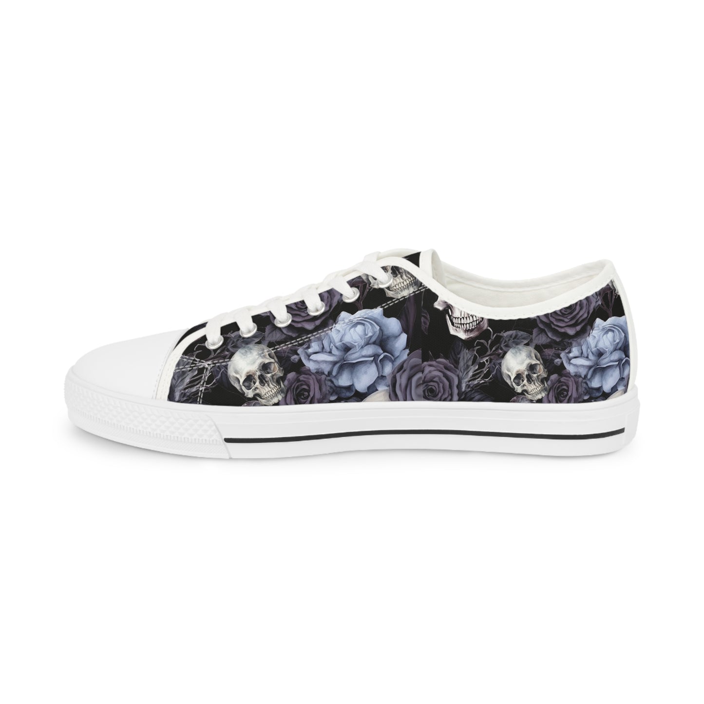 Men's Floral Skull Low-Tops
