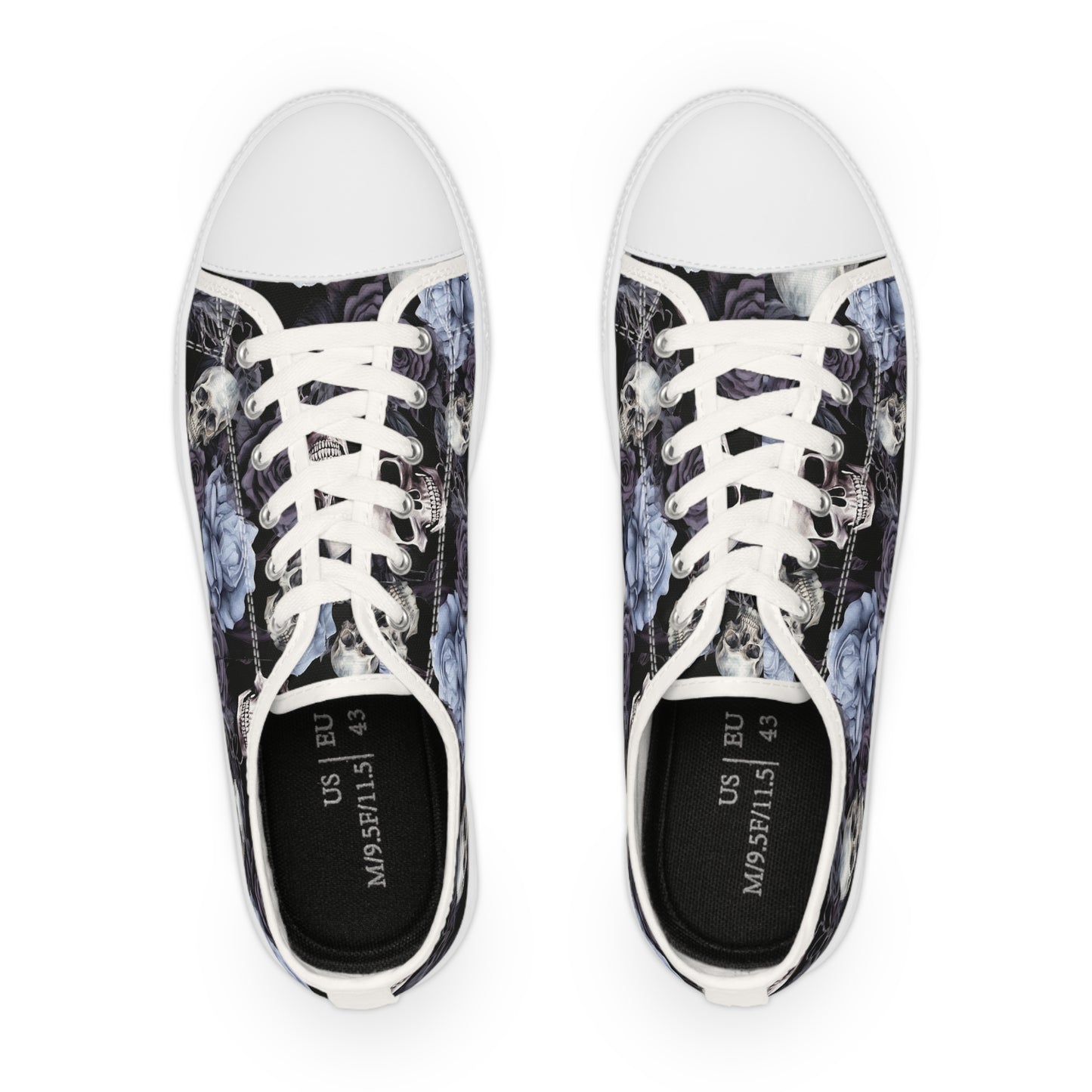 Men's Floral Skull Low-Tops