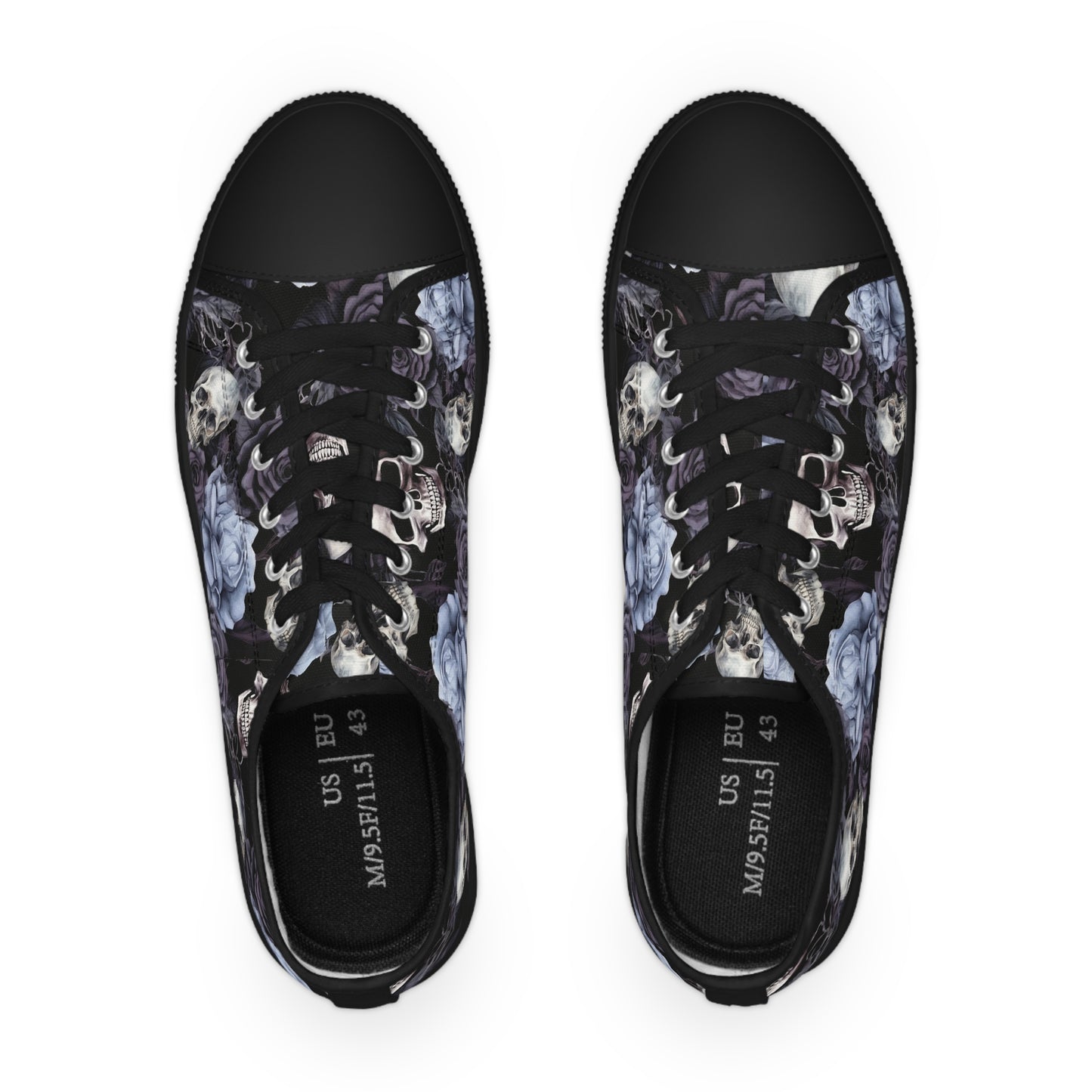Men's  Floral Skull Low-Tops