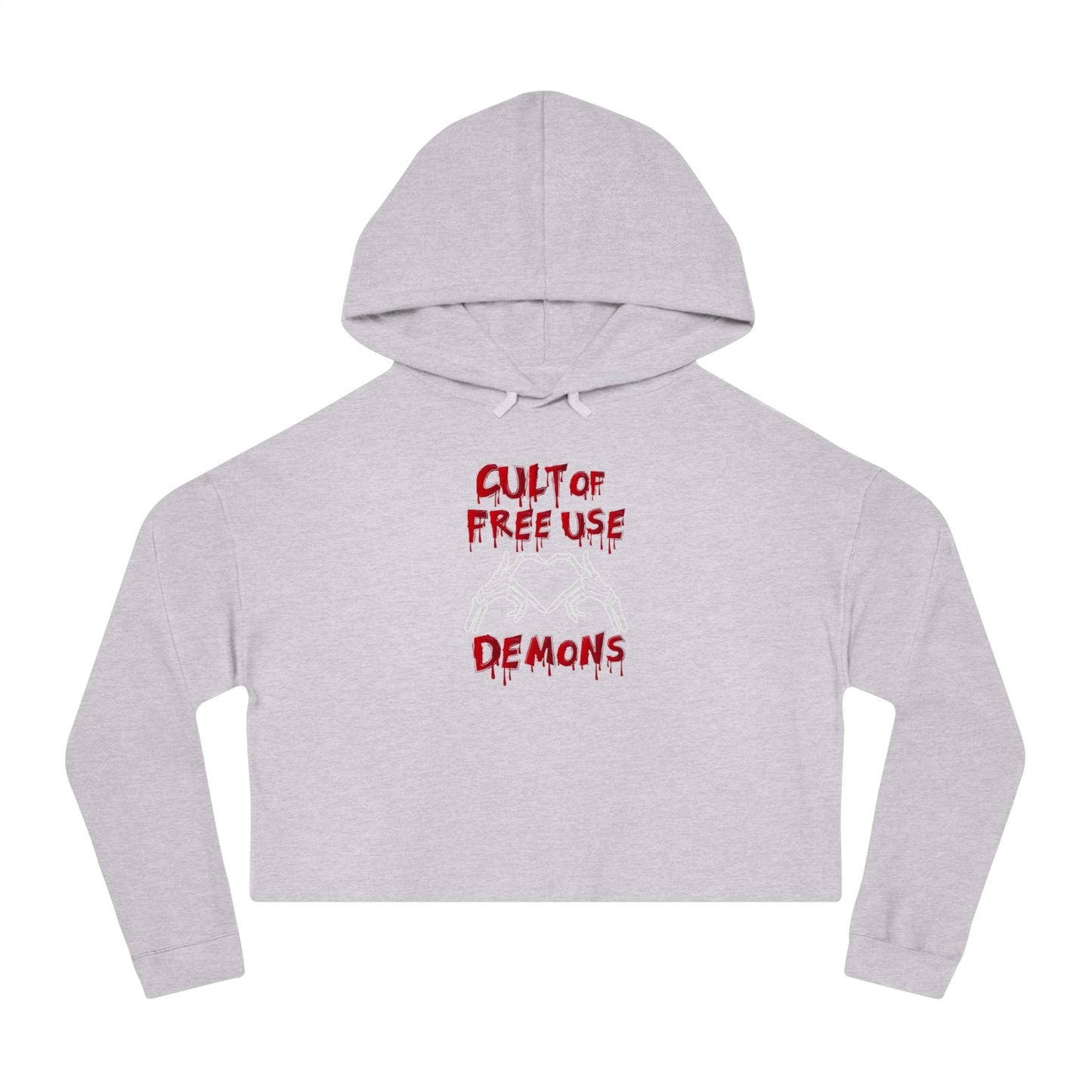 Women’s Cropped Hooded Sweatshirt for Free Use Demons