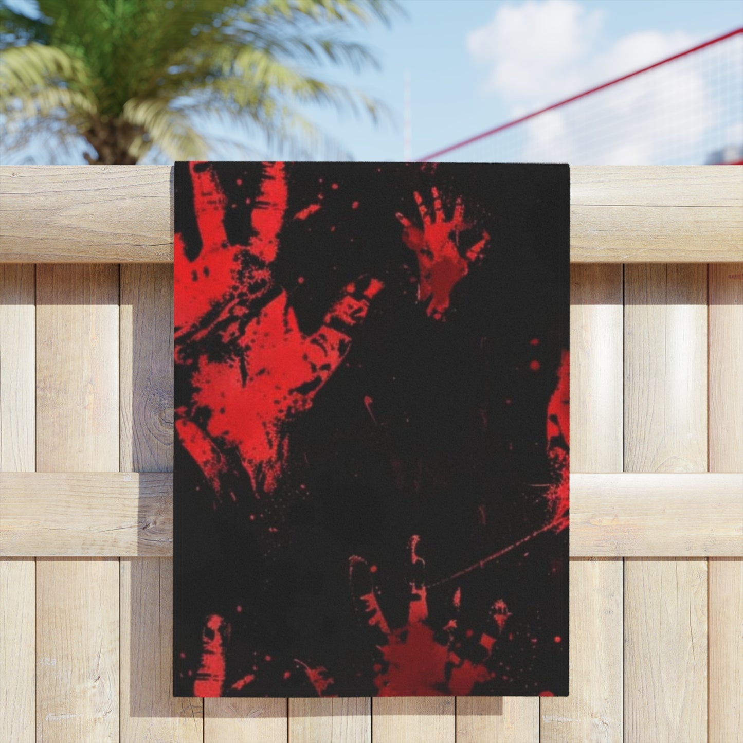 Red Bloody Handprint Towel