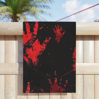 Red Bloody Handprint Towel