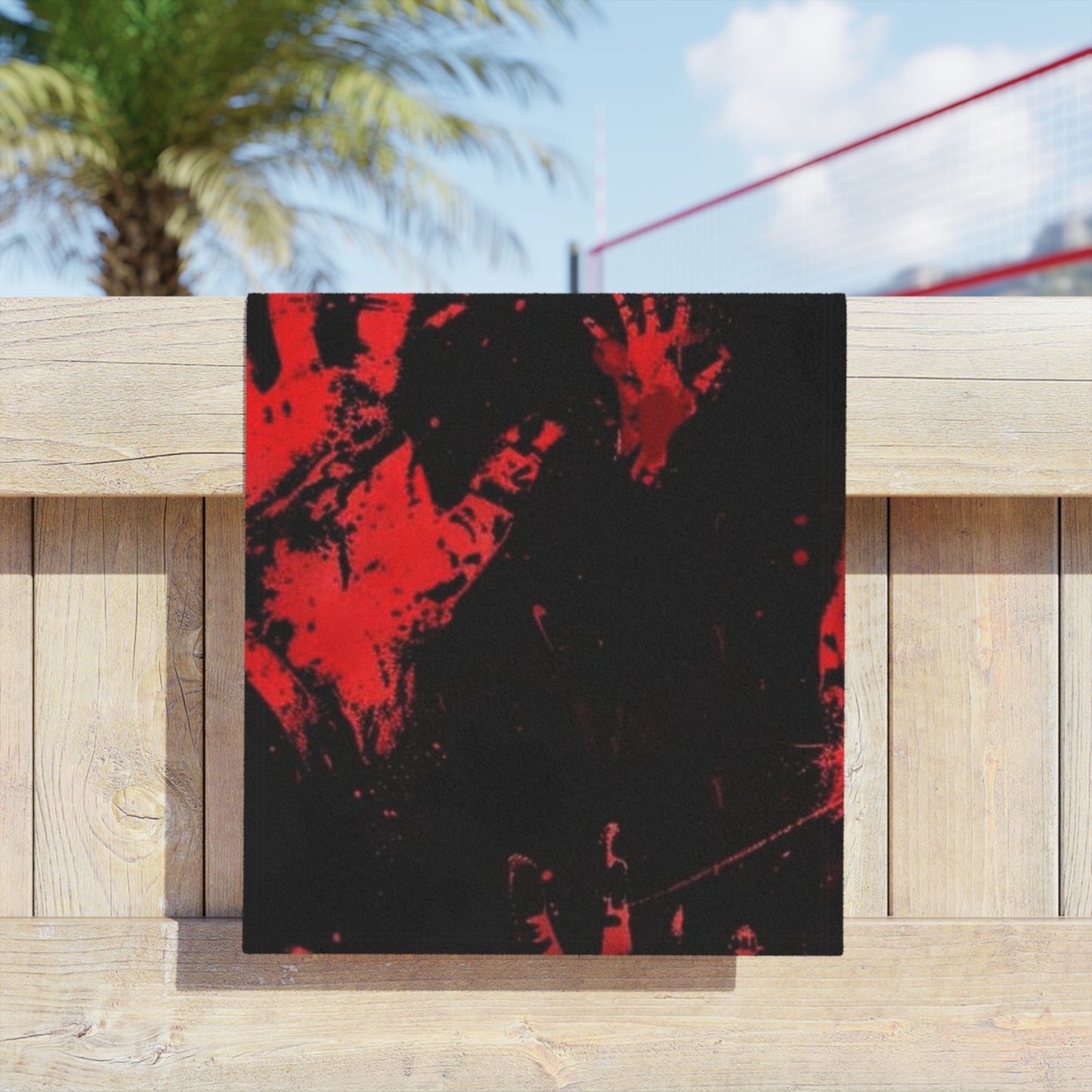 Red Bloody Handprint Towel