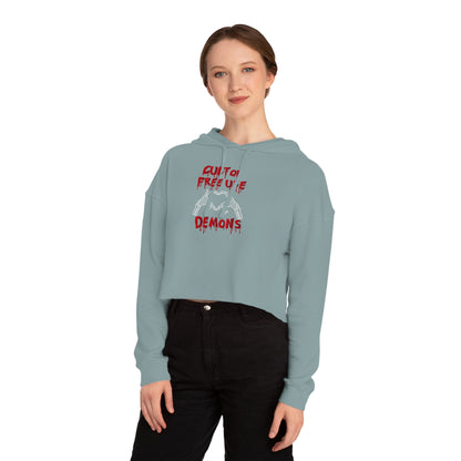 Women’s Cropped Hooded Sweatshirt for Free Use Demons