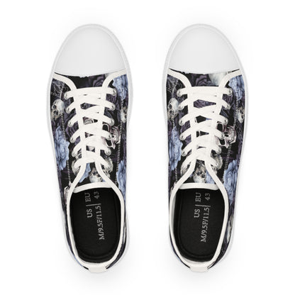 Men's  Floral Skull Low-Tops
