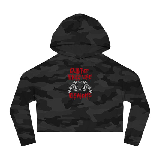 Women’s Cropped Hooded Sweatshirt for Free Use Demons