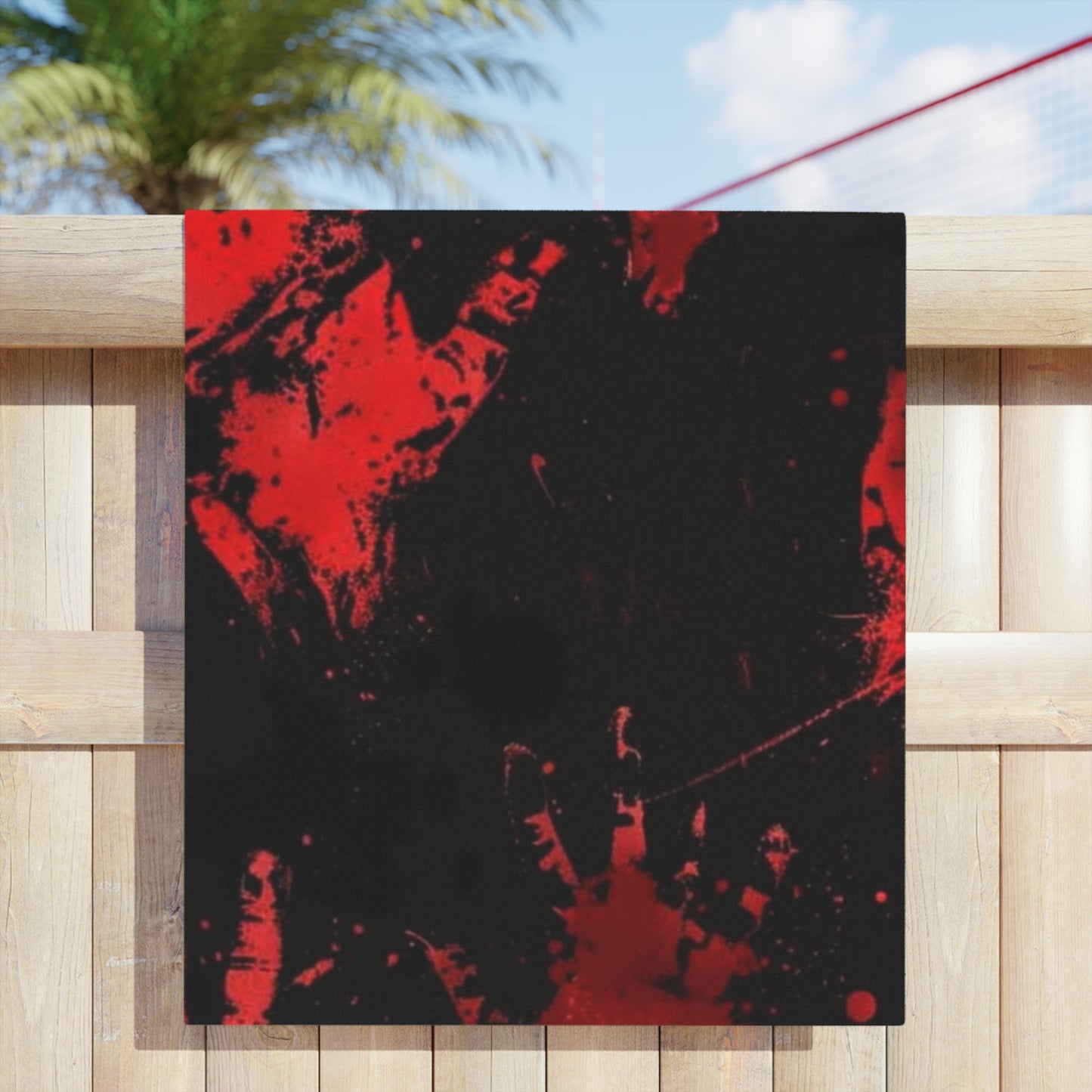 Red Bloody Handprint Towel