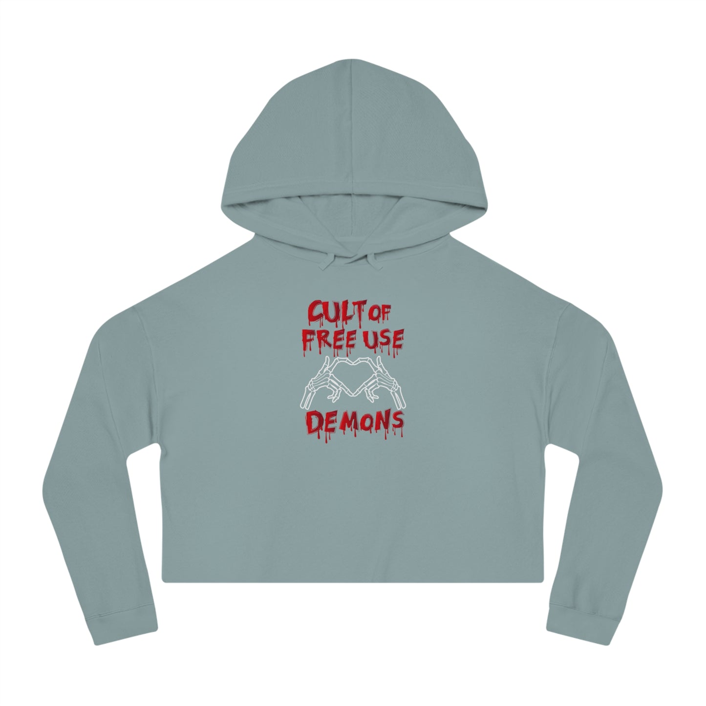 Women’s Cropped Hooded Sweatshirt for Free Use Demons