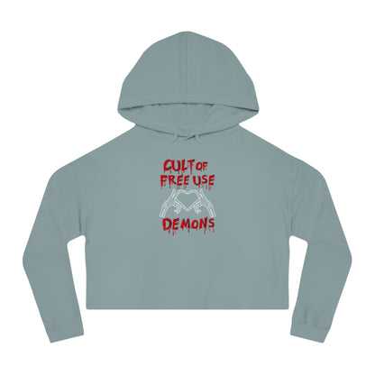 Women’s Cropped Hooded Sweatshirt for Free Use Demons